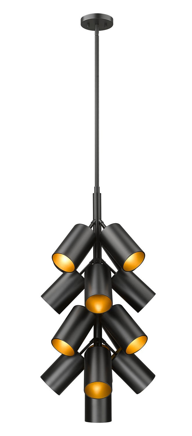 Lustre Lumina Noir mat, nombre ampoules 17 – vue 3