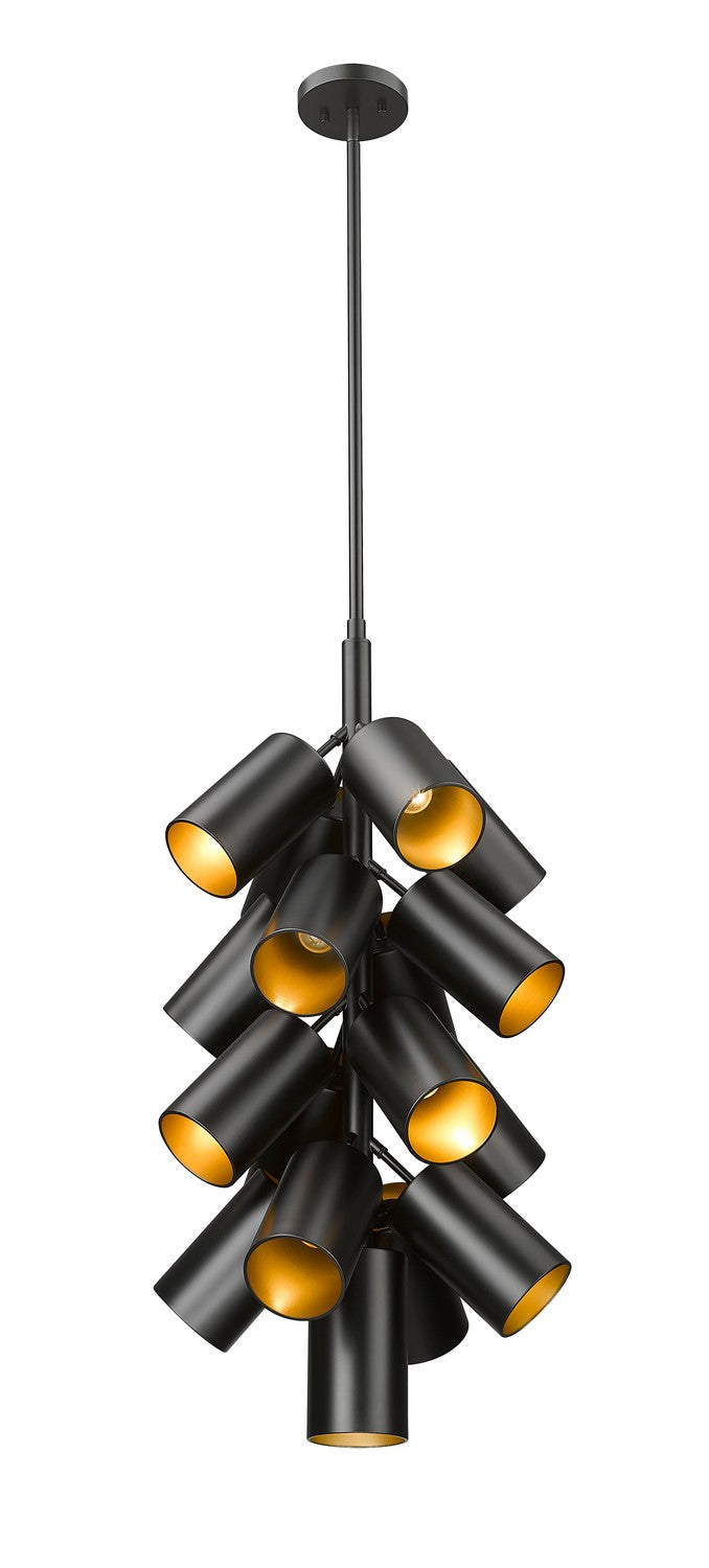 Lustre Lumina Noir mat, nombre ampoules 17 – vue 4