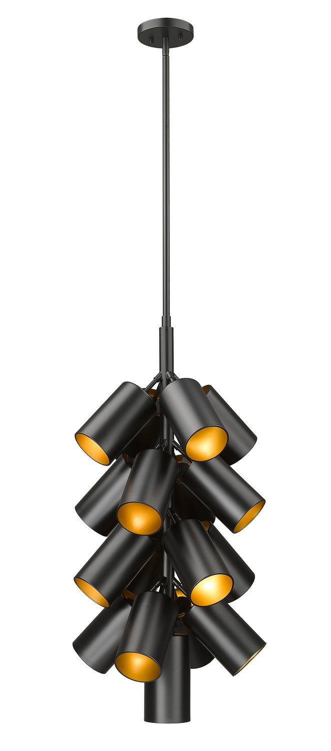 Lustre Lumina Noir mat, nombre ampoules 17 – Z-Lite