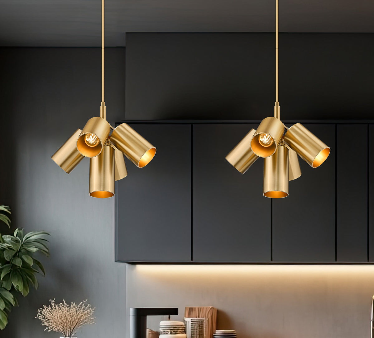 Lustre Lumina Or moderne, nombre ampoules 5 – vue 7