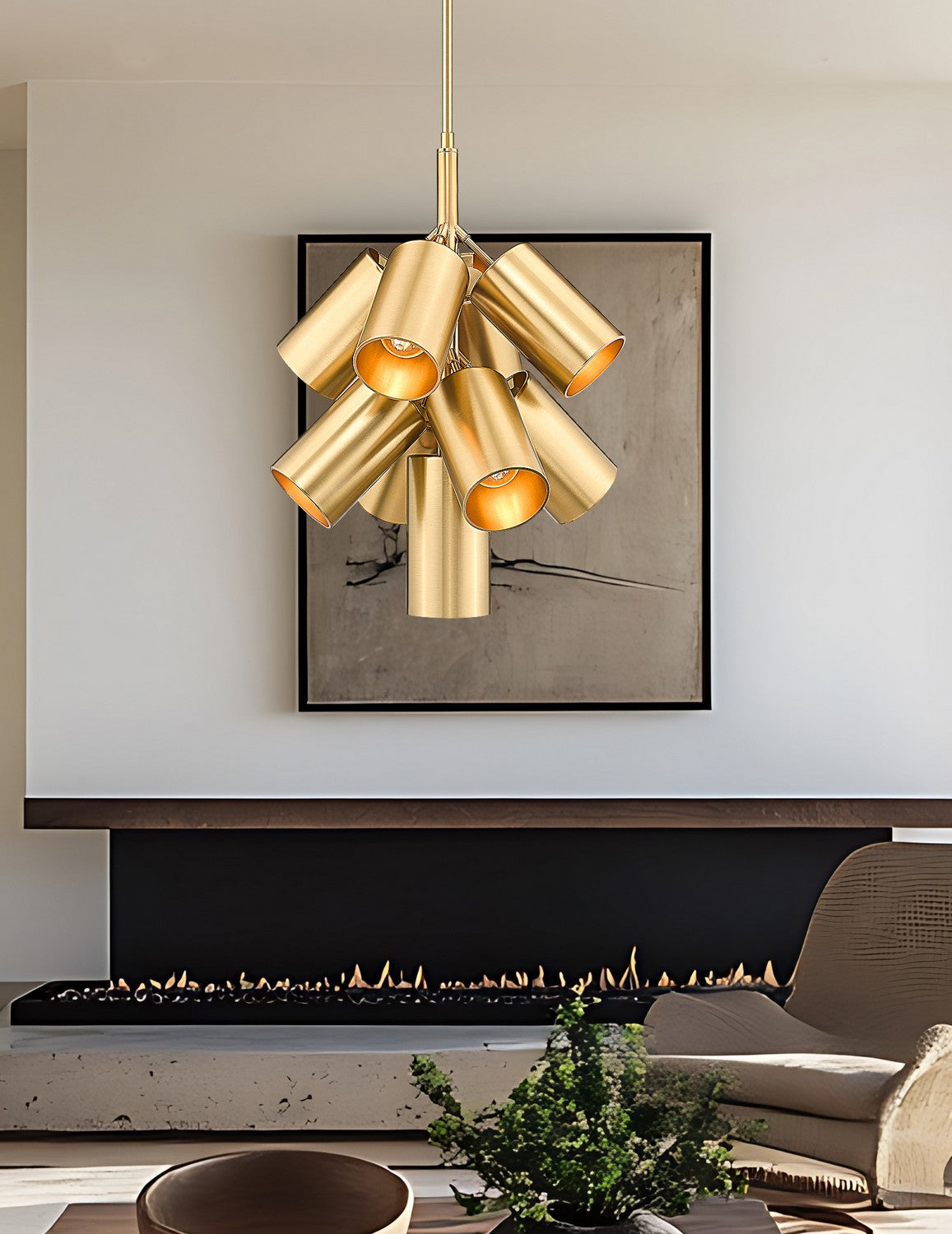 Lustre Lumina Or moderne, nombre ampoules 9 – vue 8
