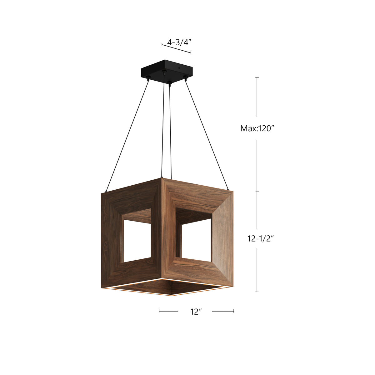 Lustre Morina Épais, Noyer – vue 4