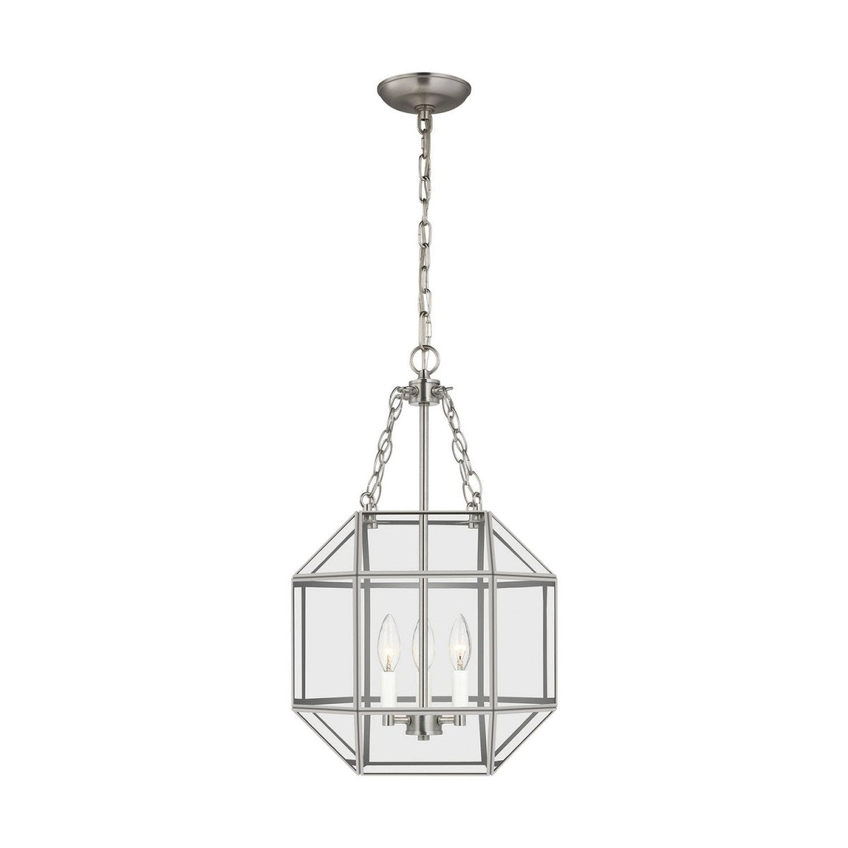 Lustre Morrison - Nickel brossé Transparent 13 1/2" by Visual Comfort Studio | Luminaires & cie