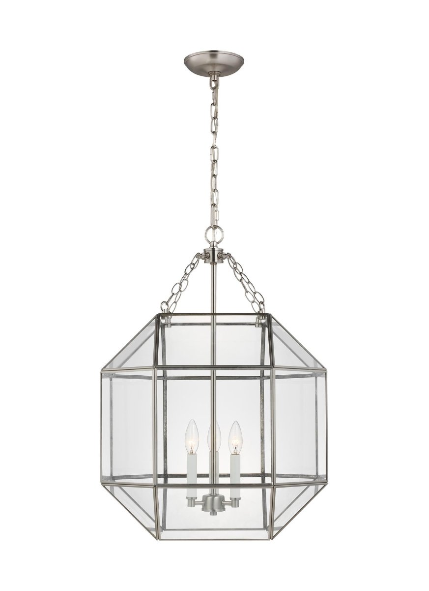 Lustre Morrison - Nickel brossé Transparent 18 1/2" by Visual Comfort Studio | Luminaires & cie