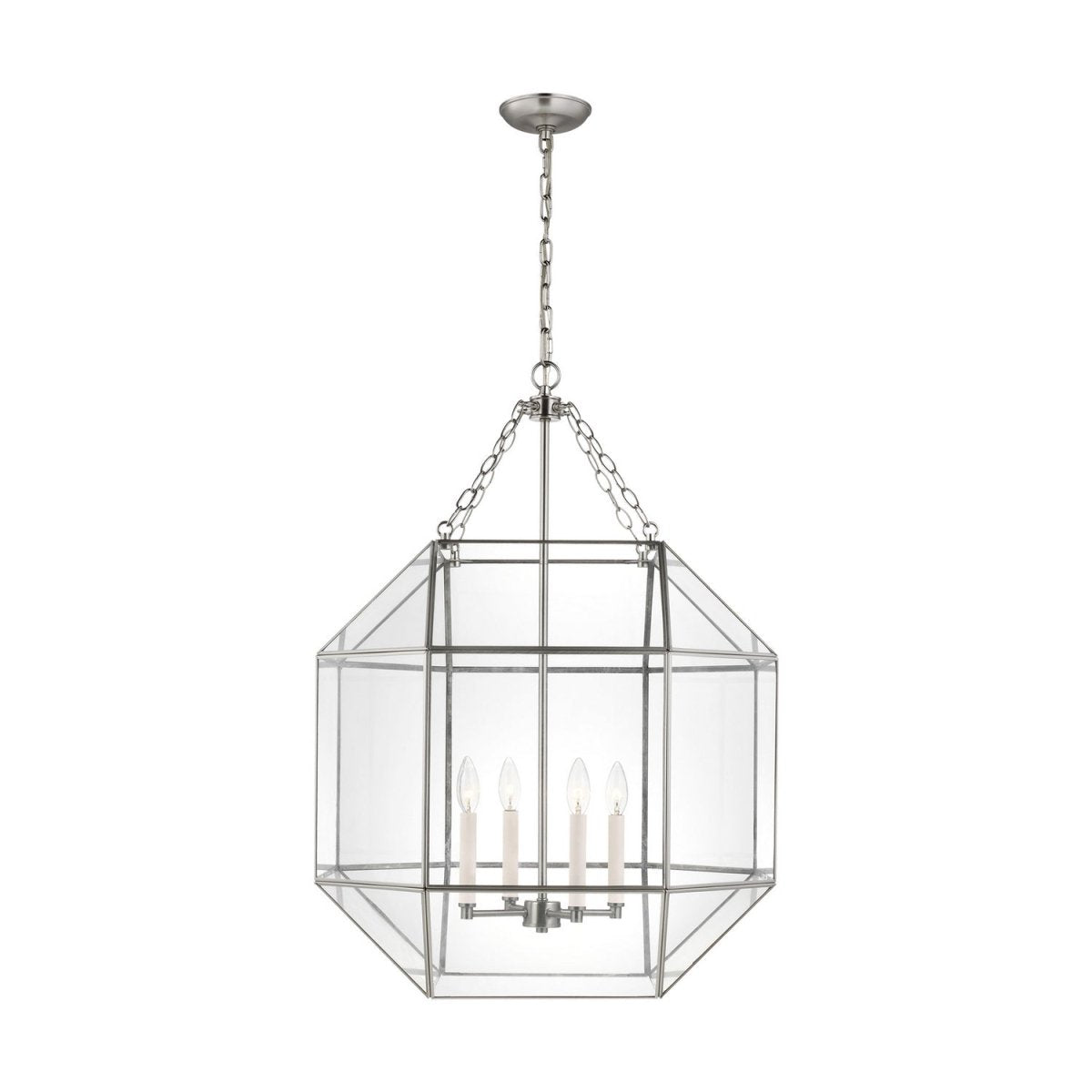 Lustre Morrison - Nickel brossé Transparent 23 1/4" by Visual Comfort Studio | Luminaires & cie