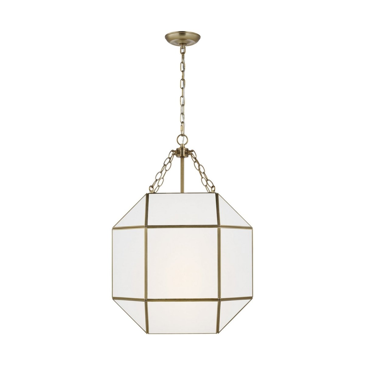 Lustre Morrison - Laiton satiné Blanc mat 18 1/2" by Visual Comfort Studio | Luminaires & cie