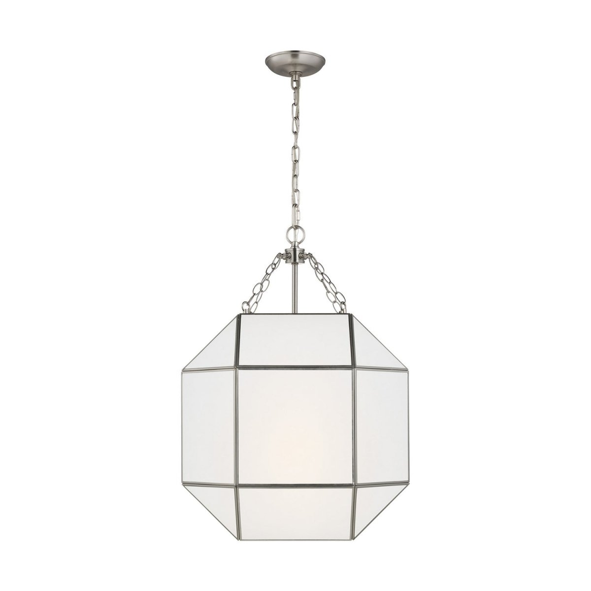 Lustre Morrison - Nickel brossé Blanc mat 18 1/2" by Visual Comfort Studio | Luminaires & cie