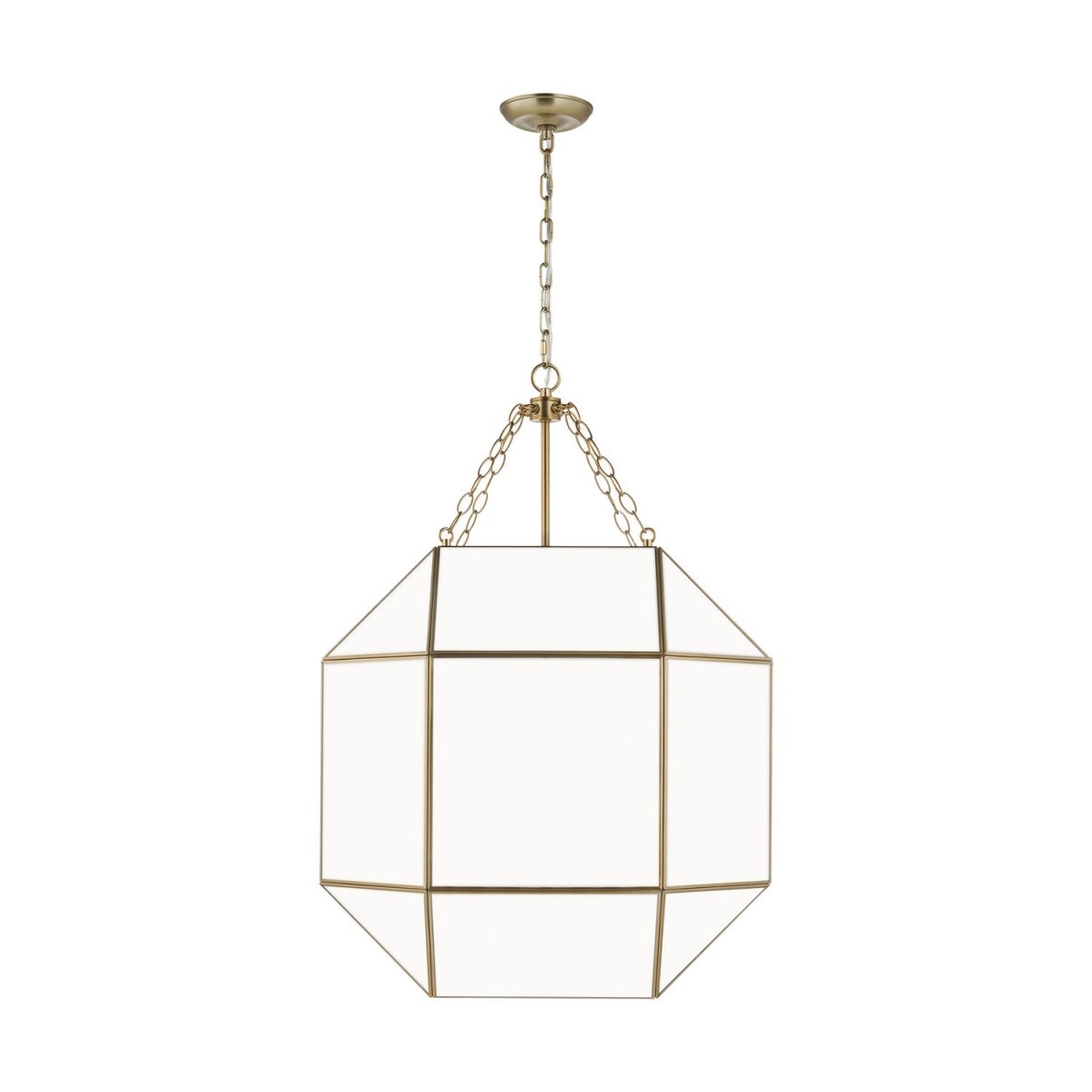 Lustre Morrison - Laiton satiné Blanc mat 23 1/4" by Visual Comfort Studio | Luminaires & cie
