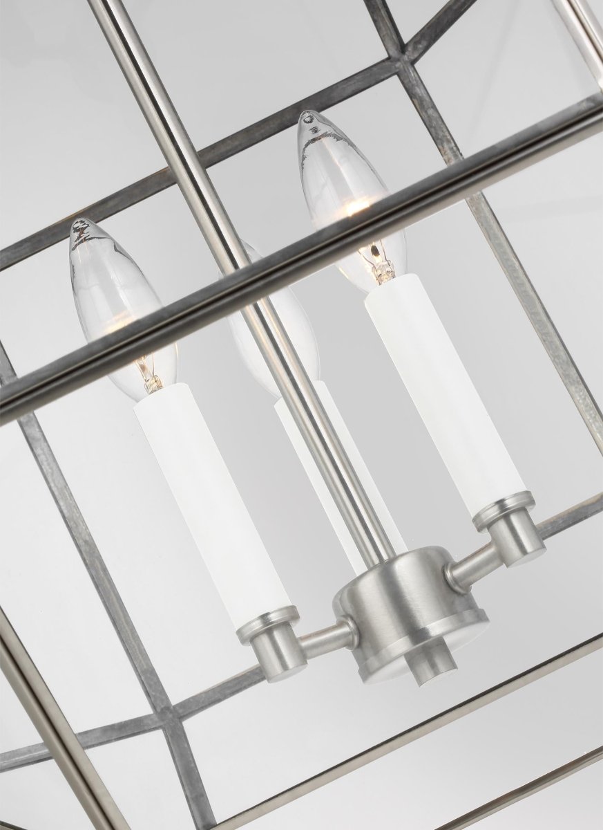 Lustre Morrison - Nickel brossé Blanc mat 23 1/4" by Visual Comfort Studio | Luminaires & cie