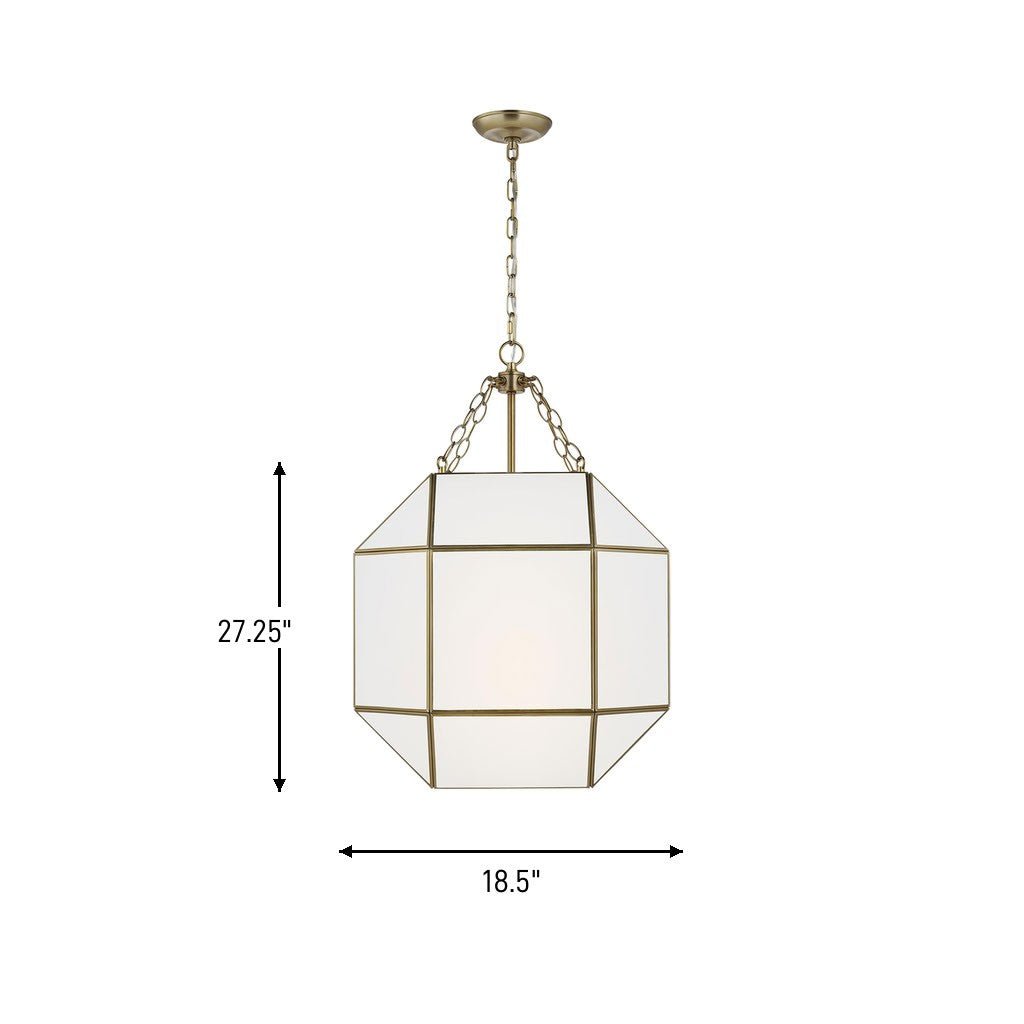 Lustre Morrison - Nickel brossé Blanc mat 23 1/4" by Visual Comfort Studio | Luminaires & cie