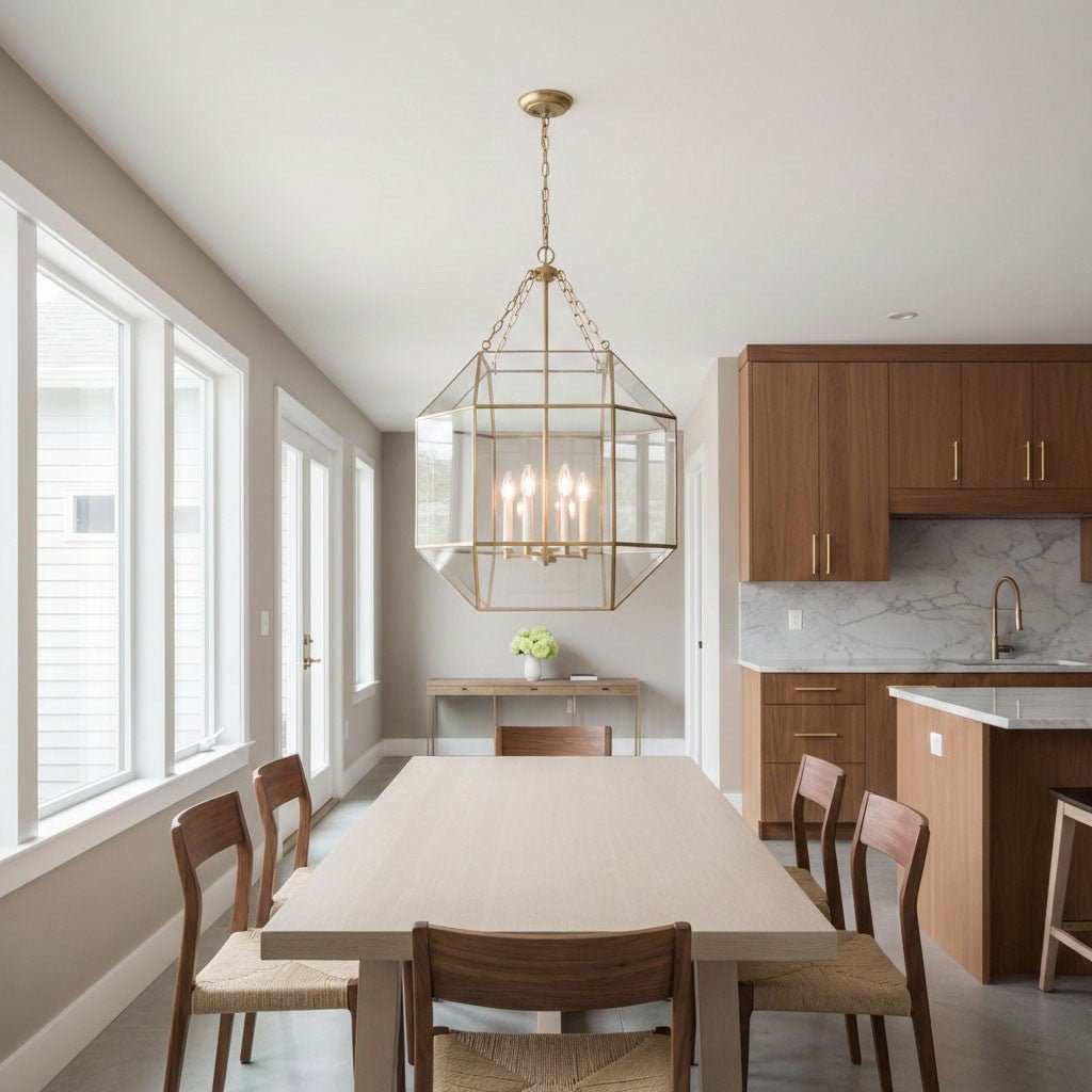 Lustre Morrison - Nickel brossé Blanc mat 23 1/4" by Visual Comfort Studio | Luminaires & cie