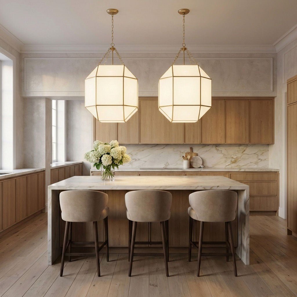 Lustre Morrison - Nickel brossé Blanc mat 23 1/4" by Visual Comfort Studio | Luminaires & cie