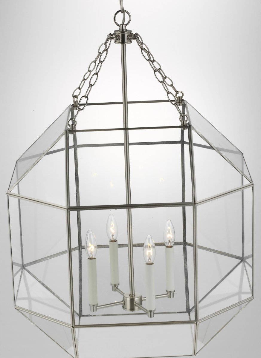 Lustre Morrison - Nickel brossé Blanc mat 23 1/4" by Visual Comfort Studio | Luminaires & cie