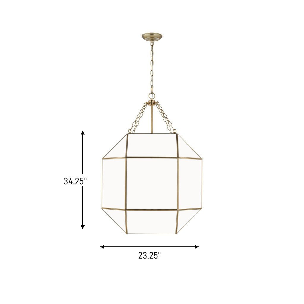 Lustre Morrison - Nickel brossé Blanc mat 23 1/4" by Visual Comfort Studio | Luminaires & cie