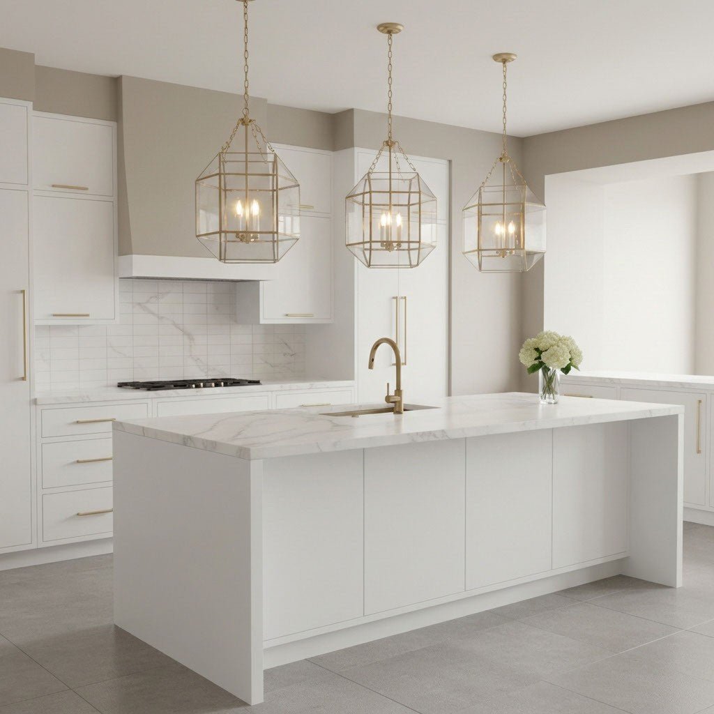 Lustre Morrison - Nickel brossé Blanc mat 23 1/4" by Visual Comfort Studio | Luminaires & cie