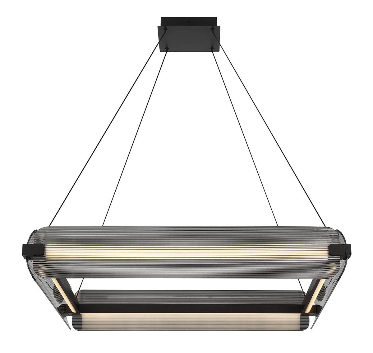 Lustre Neoness Noir mat, Verre fumé, nombre ampoules 4 – vue 2