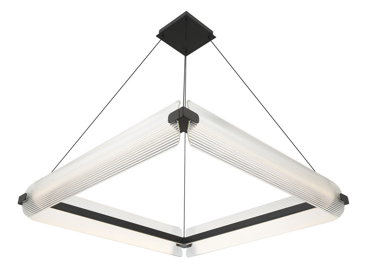 Lustre Neoness Noir mat, Verre transparent, nombre ampoules 4 – vue 3