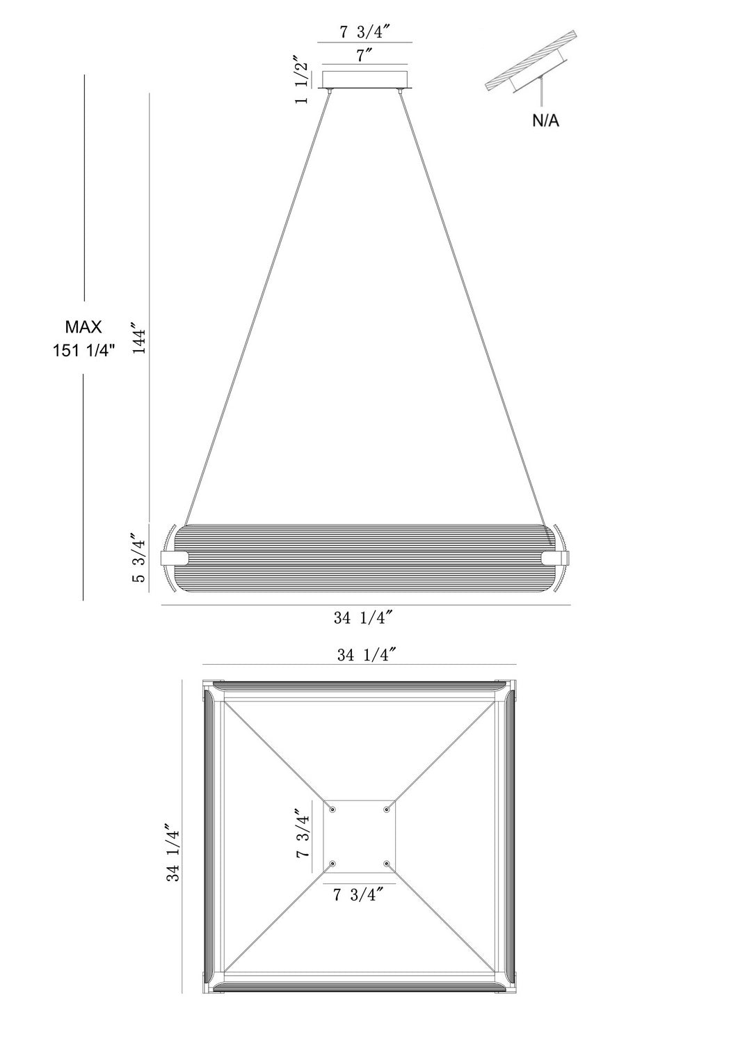 Lustre Neoness Laiton vieilli, Verre fumé, nombre ampoules 4 – vue 6