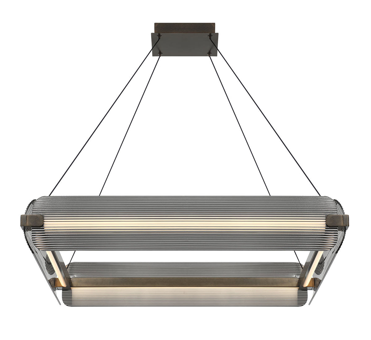 Lustre Neoness Laiton vieilli, Verre fumé, nombre ampoules 4 – Eurofase