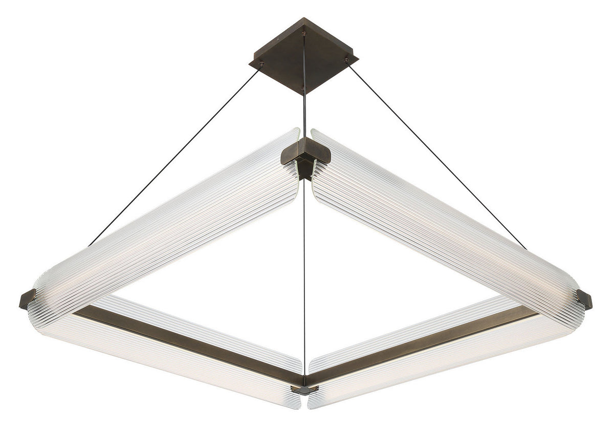 Lustre Neoness Laiton vieilli, Verre transparent, nombre ampoules 4 – vue 3