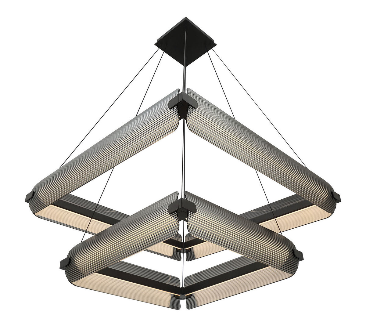 Lustre Neoness Noir mat, Verre fumé, nombre ampoules 8 – vue 2
