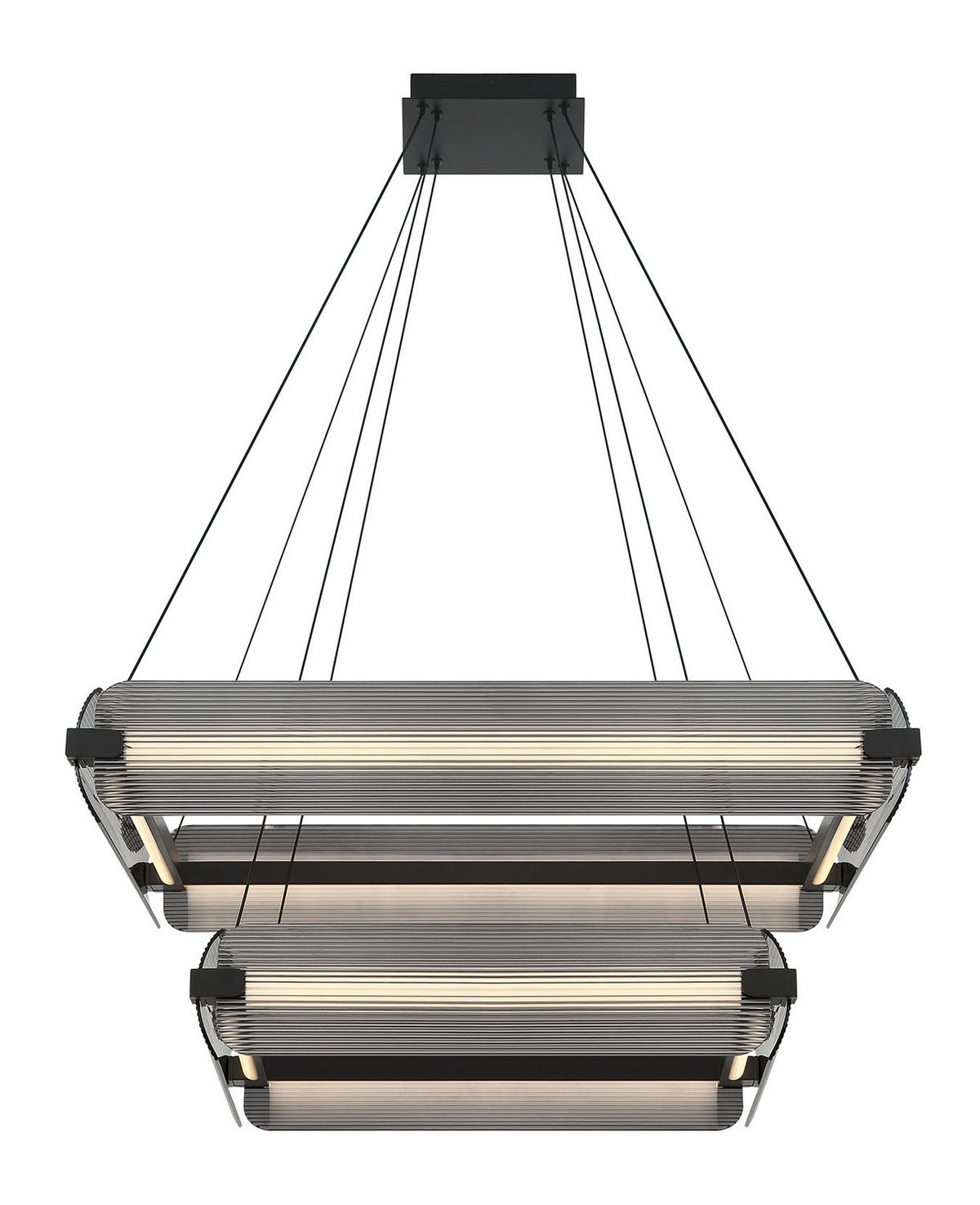 Lustre Neoness Noir mat, Verre fumé, nombre ampoules 8 – Eurofase