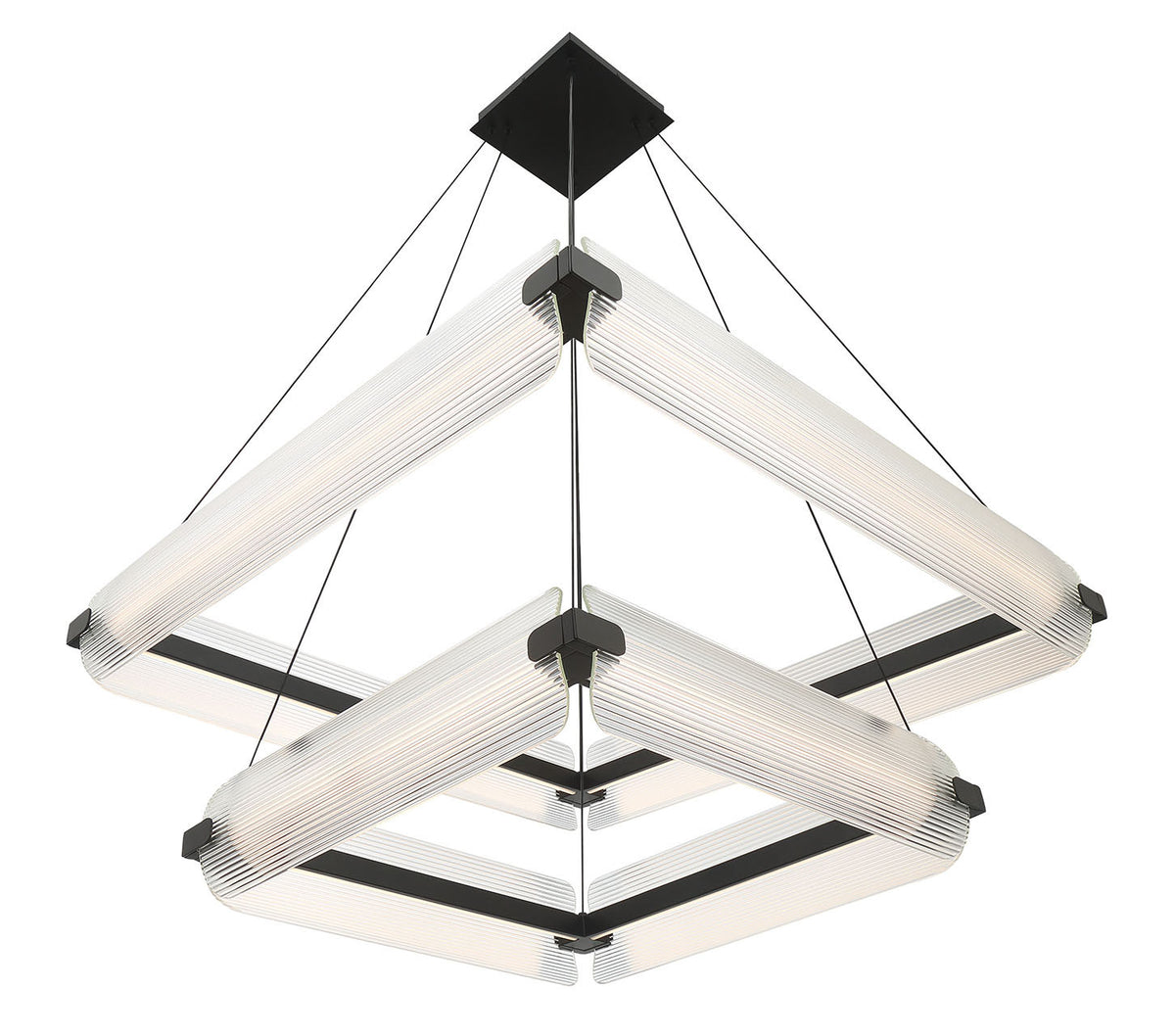 Lustre Neoness Noir mat, Verre transparent, nombre ampoules 8 – vue 3