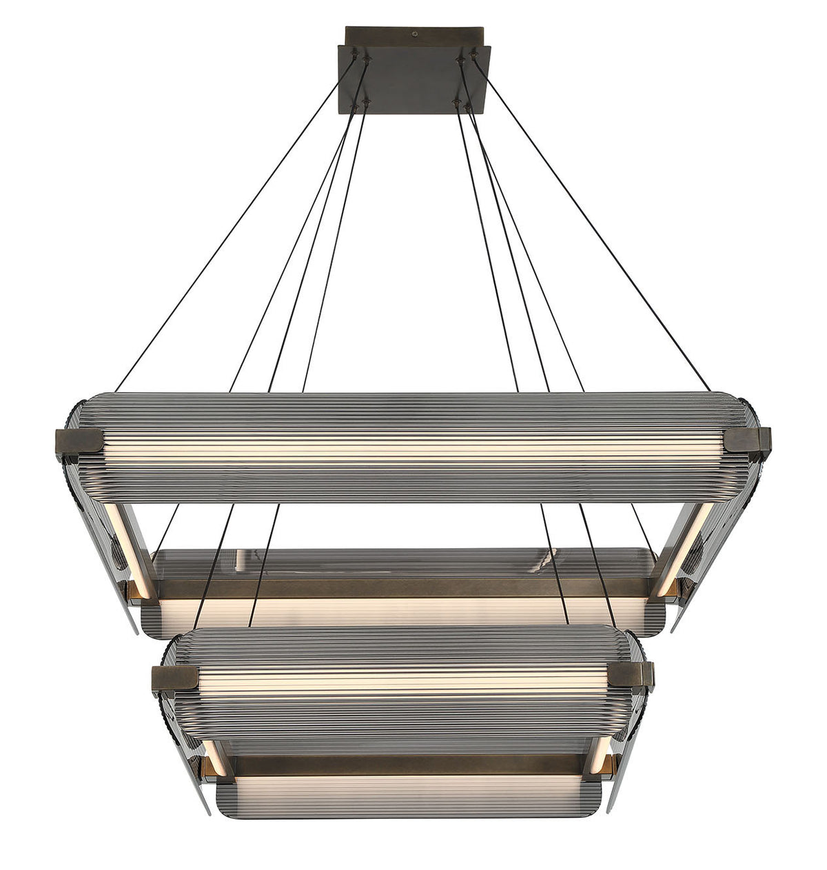 Lustre Neoness Laiton vieilli, Verre fumé, nombre ampoules 8 – Eurofase