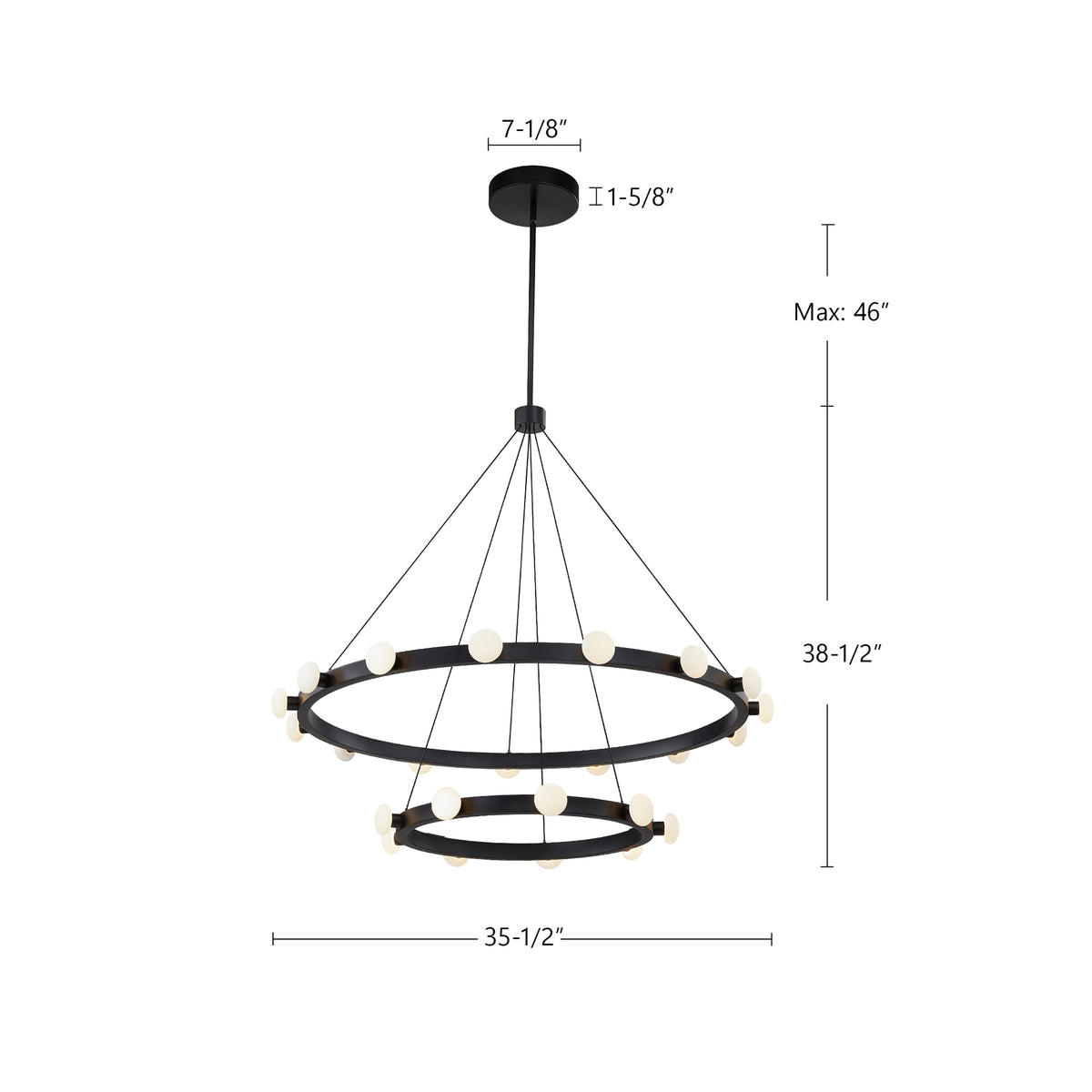 Lustre Rezz Nickel brossé, 35 1/2" – vue 4