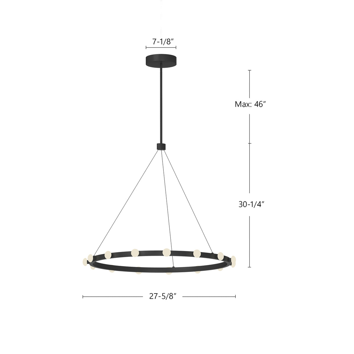Lustre Rezz Noir, 27 5/8" – vue 3