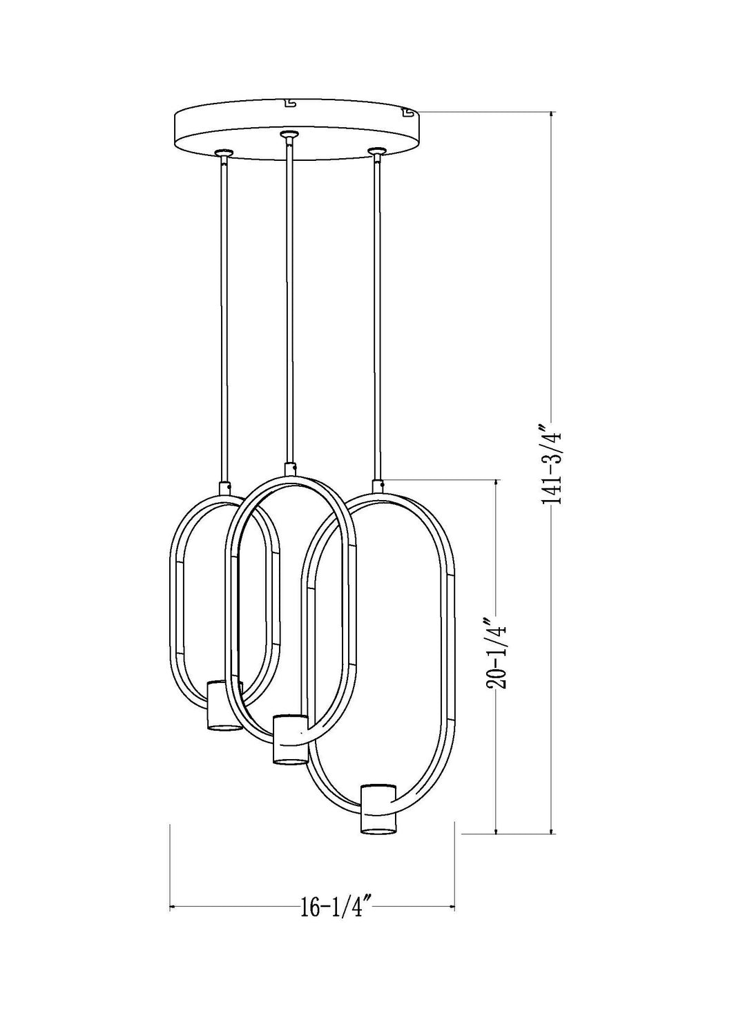 Lustre Saros 16 1/4" – vue 6