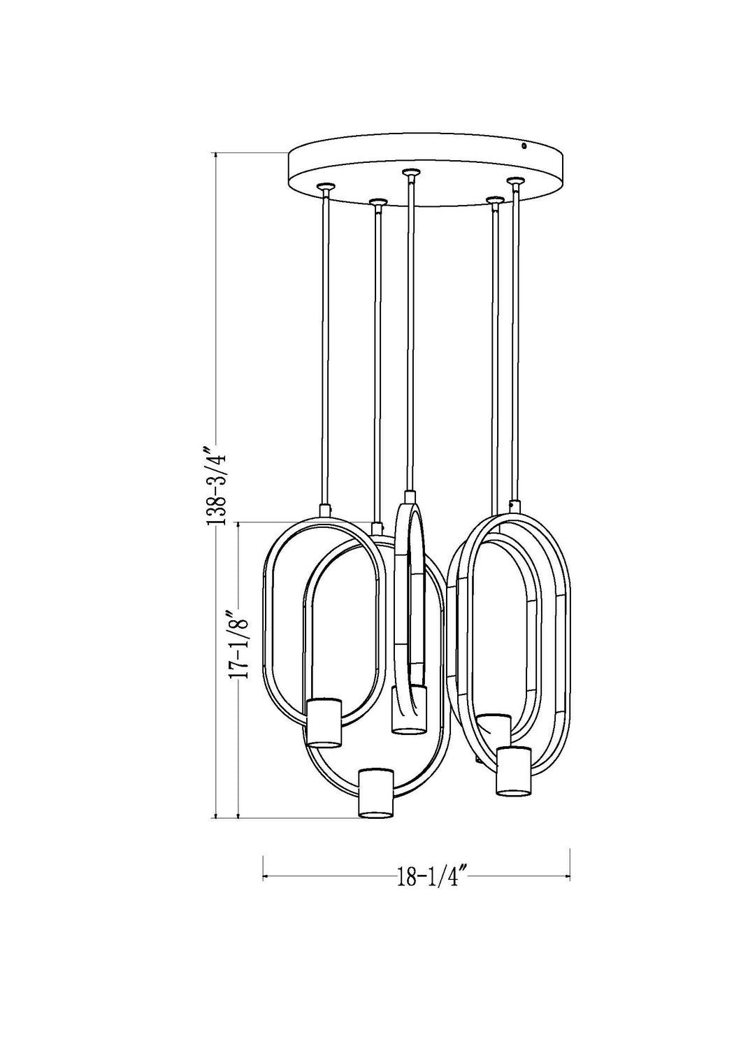 Lustre Saros 18 1/4" – vue 6
