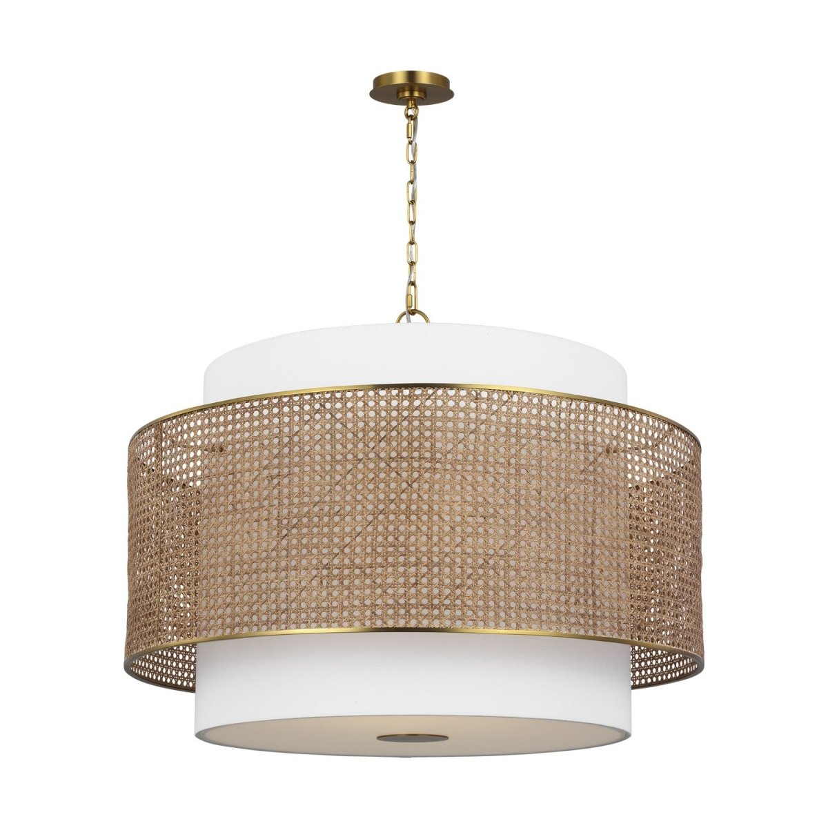 Lustre Sawyer - Rotin blond 32" by Visual Comfort Studio | Luminaires & cie
