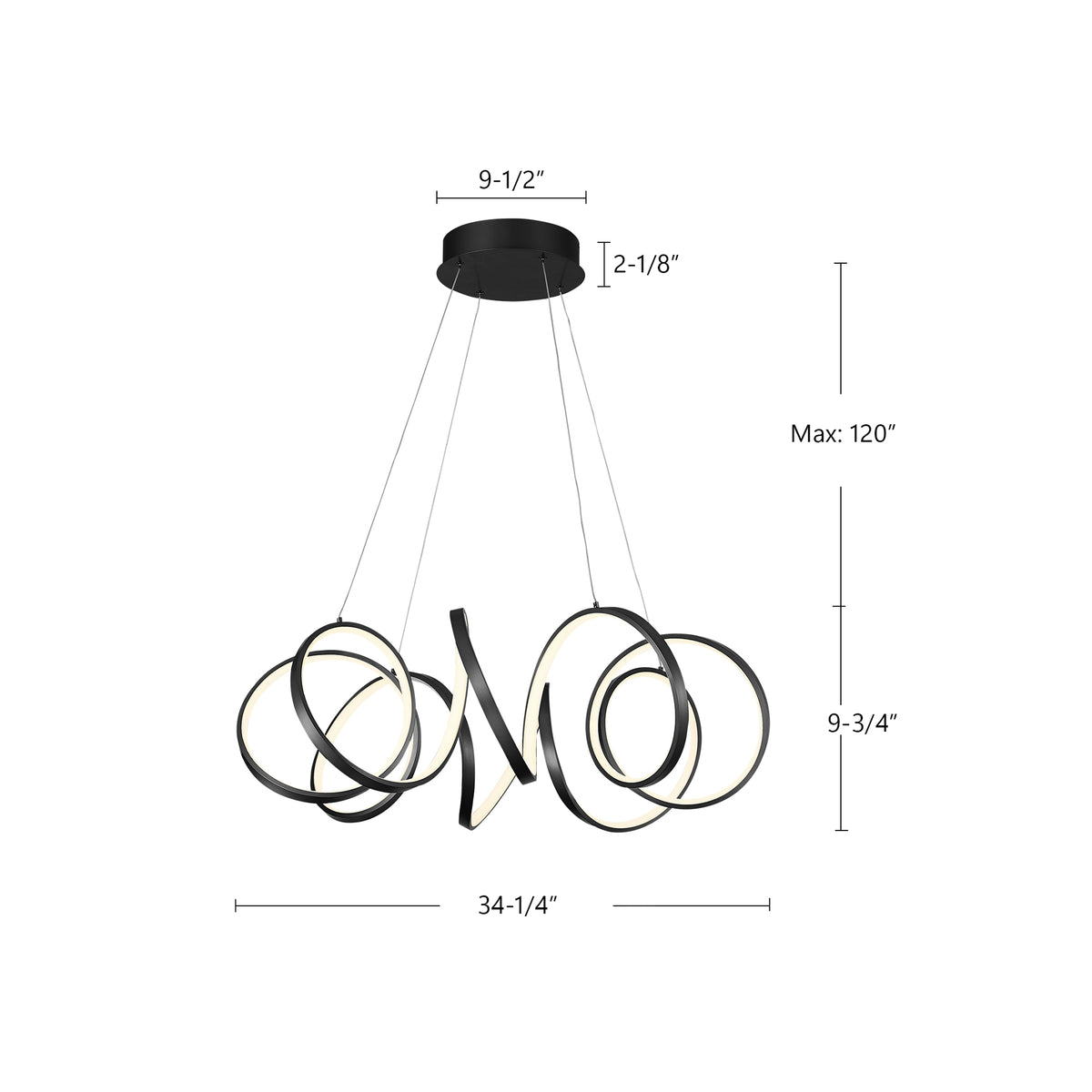 Lustre Synergy Laiton antique, 34 1/4" – vue 5