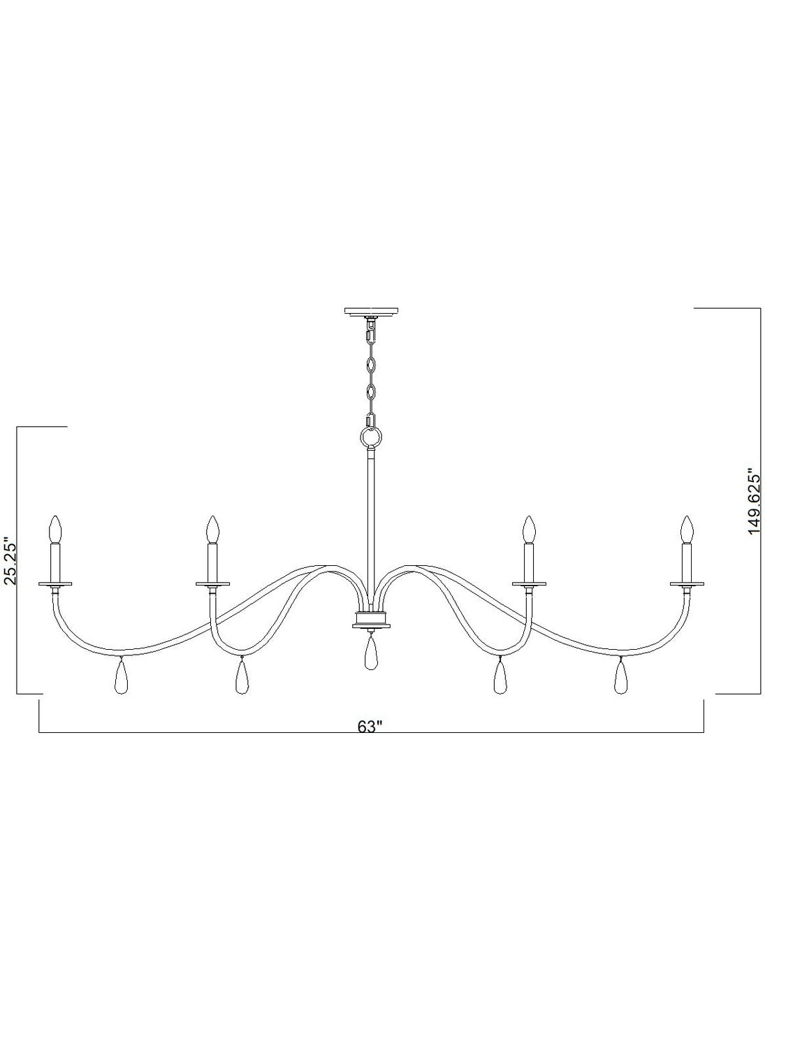 Lustre Toussant Nickel brossé, 63" – vue 6