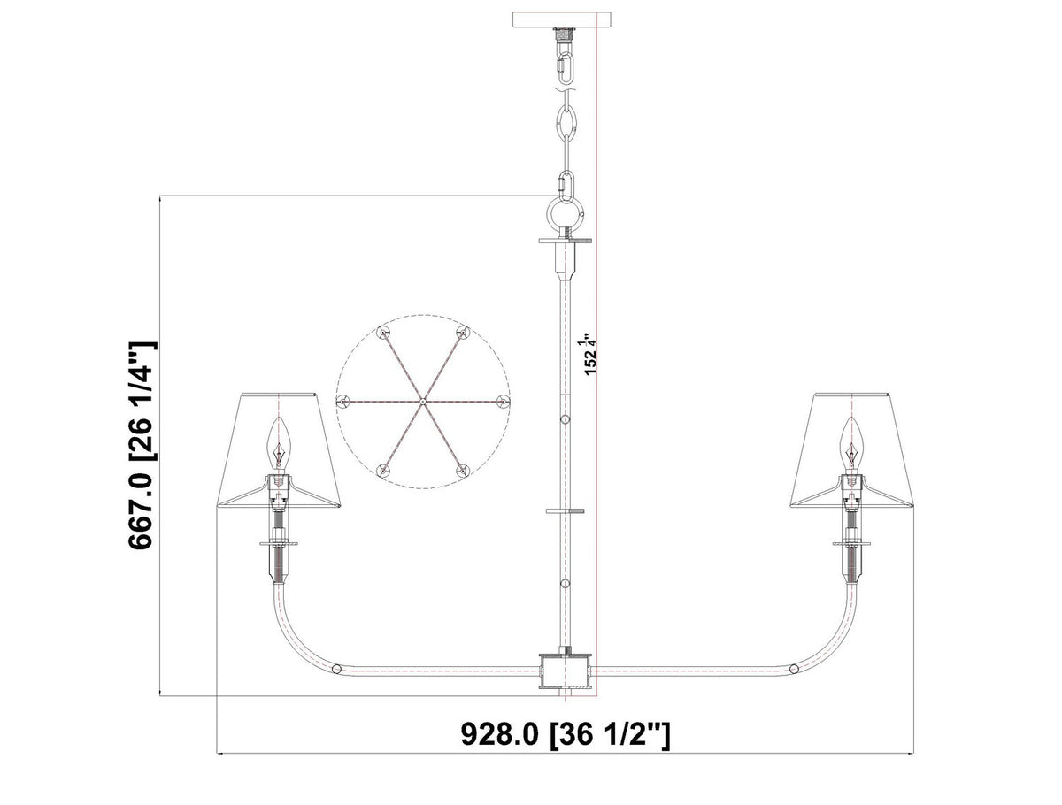 Lustre Tova Nickel brossé, 36 1/2" – vue 6