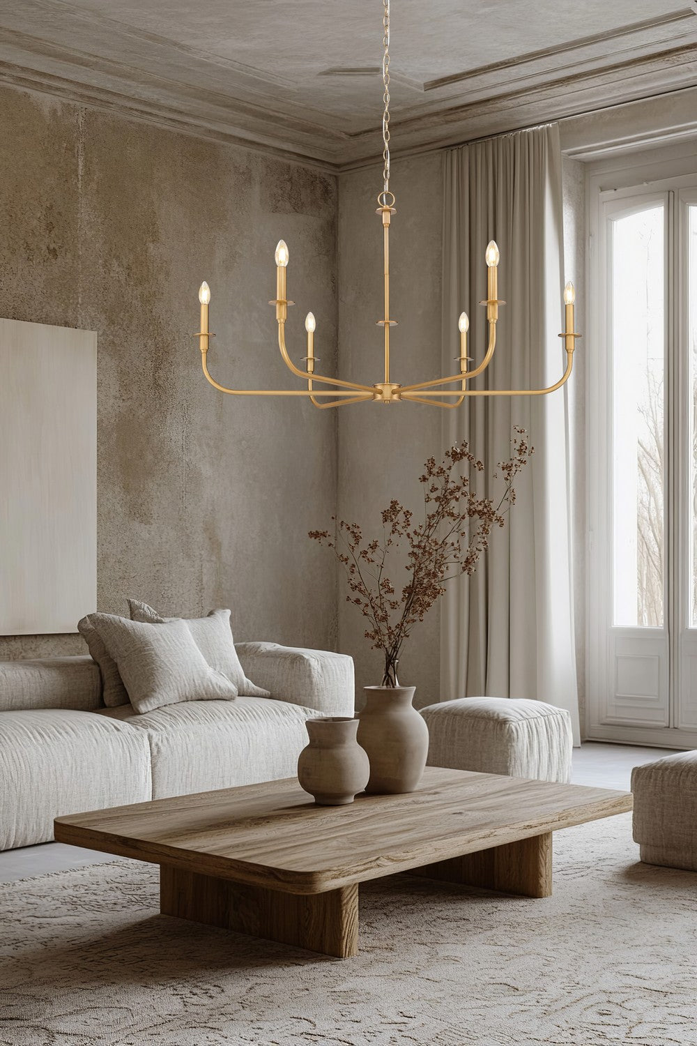 Lustre Tova Laiton frotté, 48 3/4" – vue 7