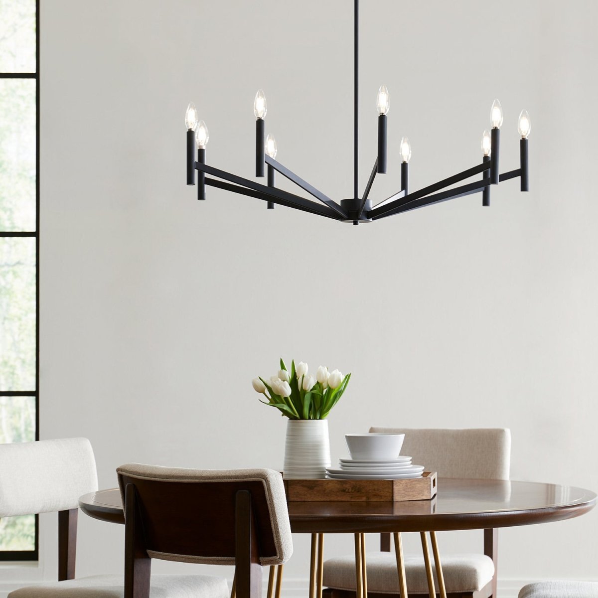 Lustre Vector - Nickel brossé 36" by Visual Comfort Studio | Luminaires & cie