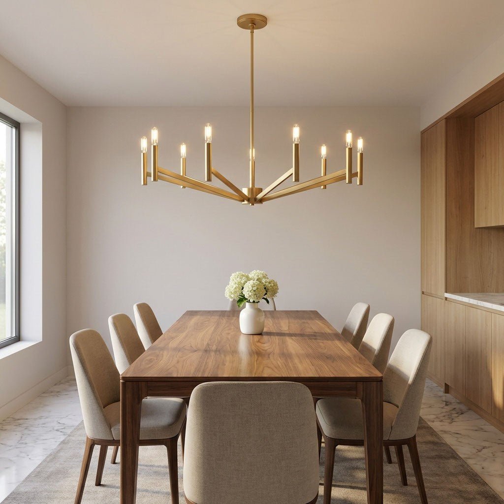 Lustre Vector - Nickel brossé 36" by Visual Comfort Studio | Luminaires & cie