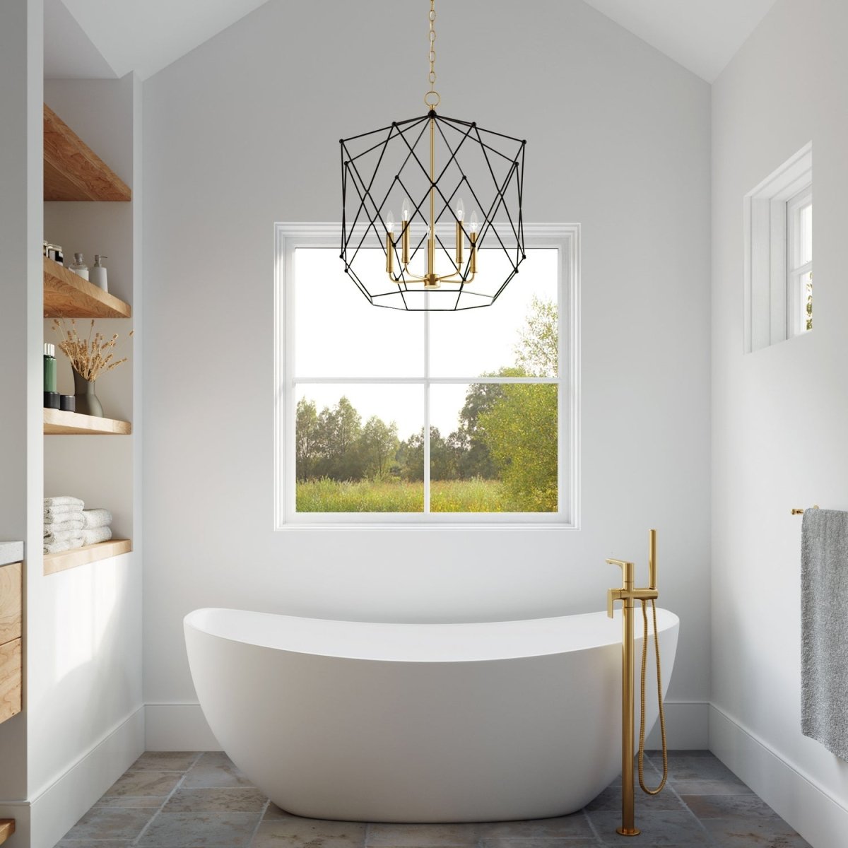 Lustre Zarra - Laiton satiné 23" by Visual Comfort Studio | Luminaires & cie