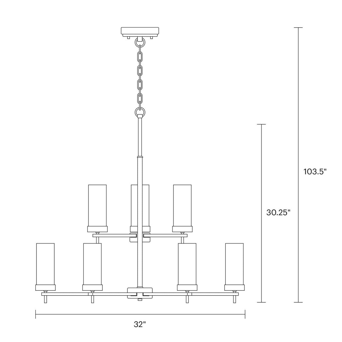 Lustre Zire - Nickel brossé 32" by Visual Comfort Studio | Luminaires & cie
