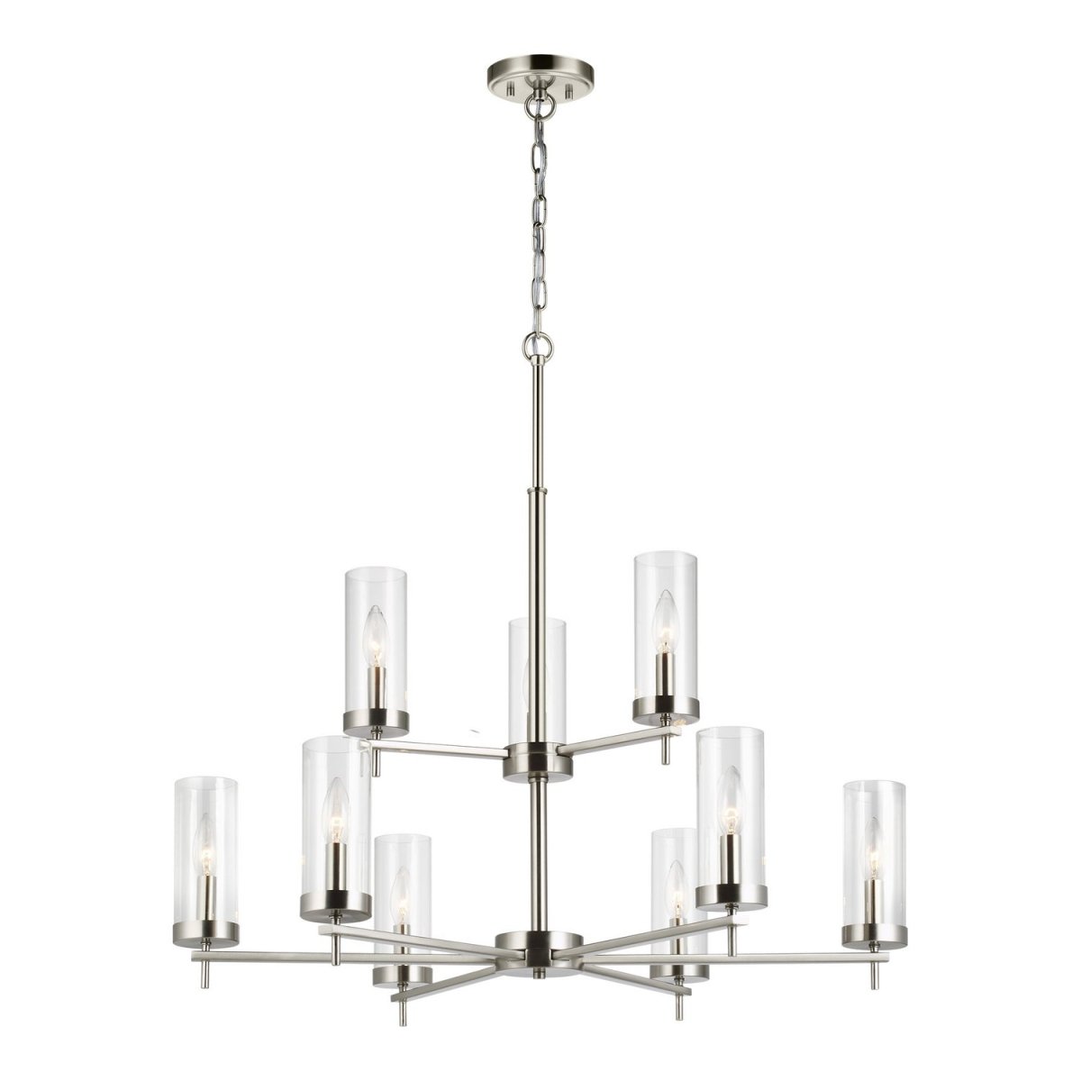Lustre Zire - Nickel brossé 32" by Visual Comfort Studio | Luminaires & cie