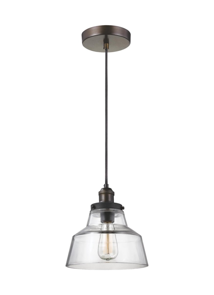 Mini-suspension Baskin - Painted Aged Brass / Dark Weathered Zinc 10 by Visual Comfort Studio | Luminaires & cie