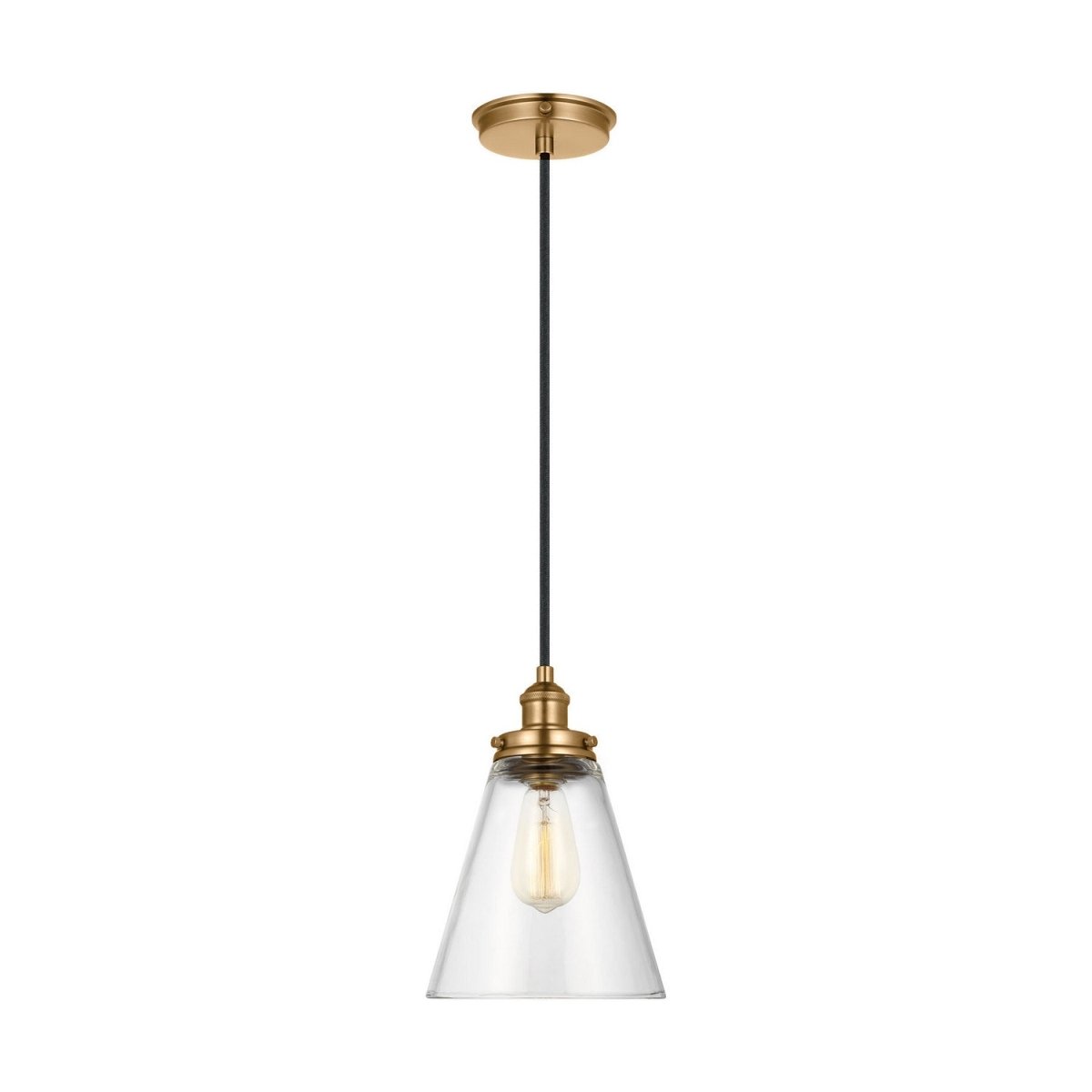 Mini-suspension Baskin - Satin Brass 9 by Visual Comfort Studio | Luminaires & cie