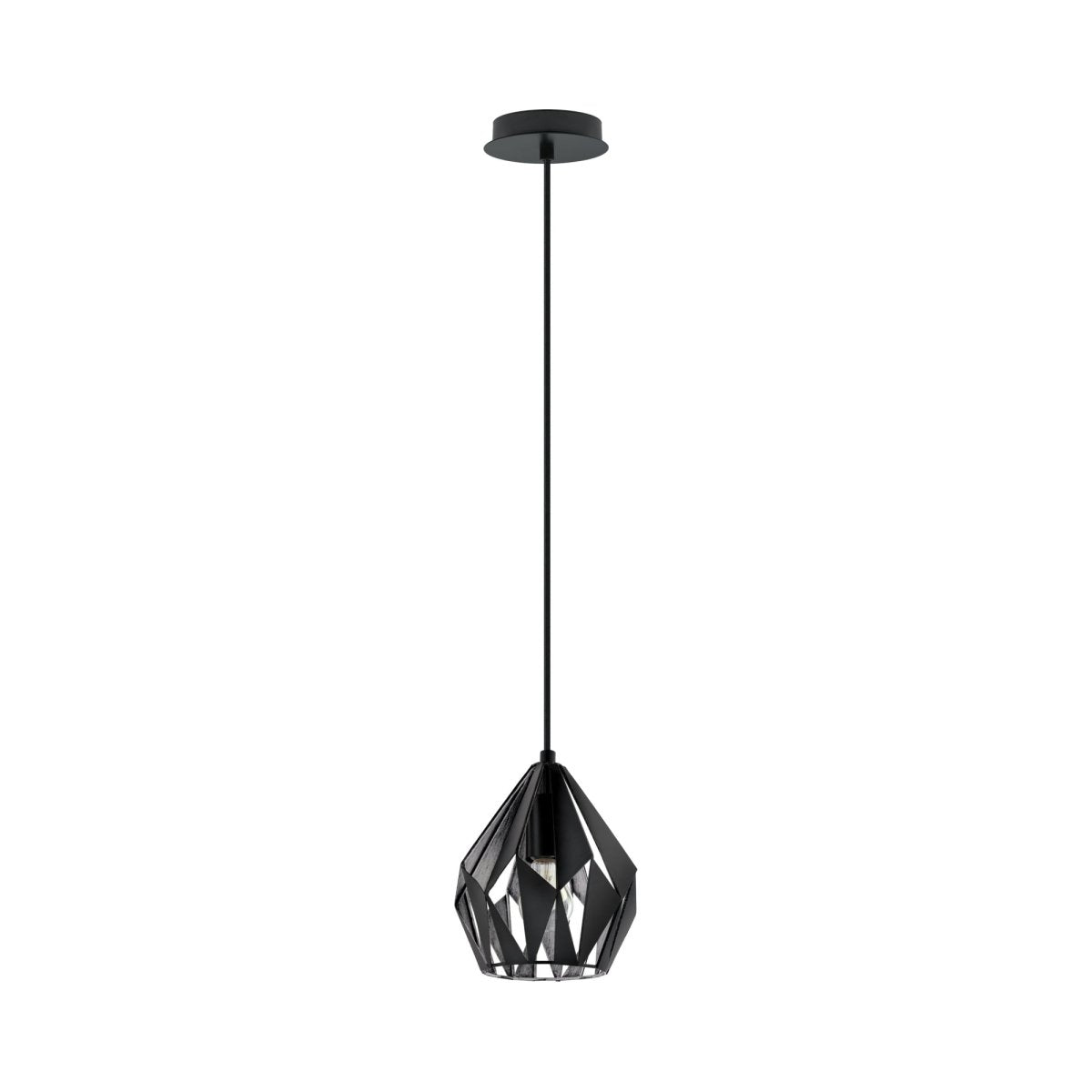 Mini suspension Carlton 3 - Noir mat et argent by Eglo | Luminaires & cie