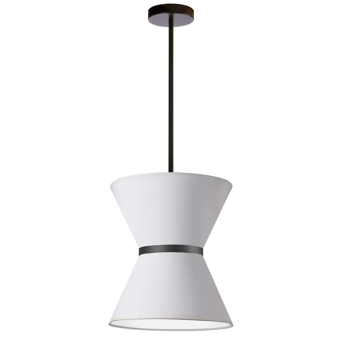 Mini-suspension Caterine Noir mat, 12", Blanc – Dainolite