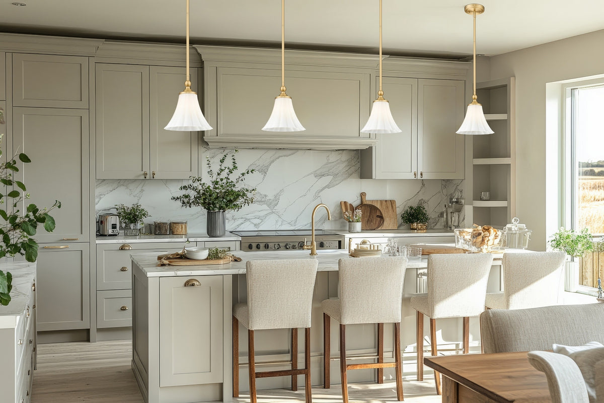 Mini-suspension Fleur Or moderne – vue 7