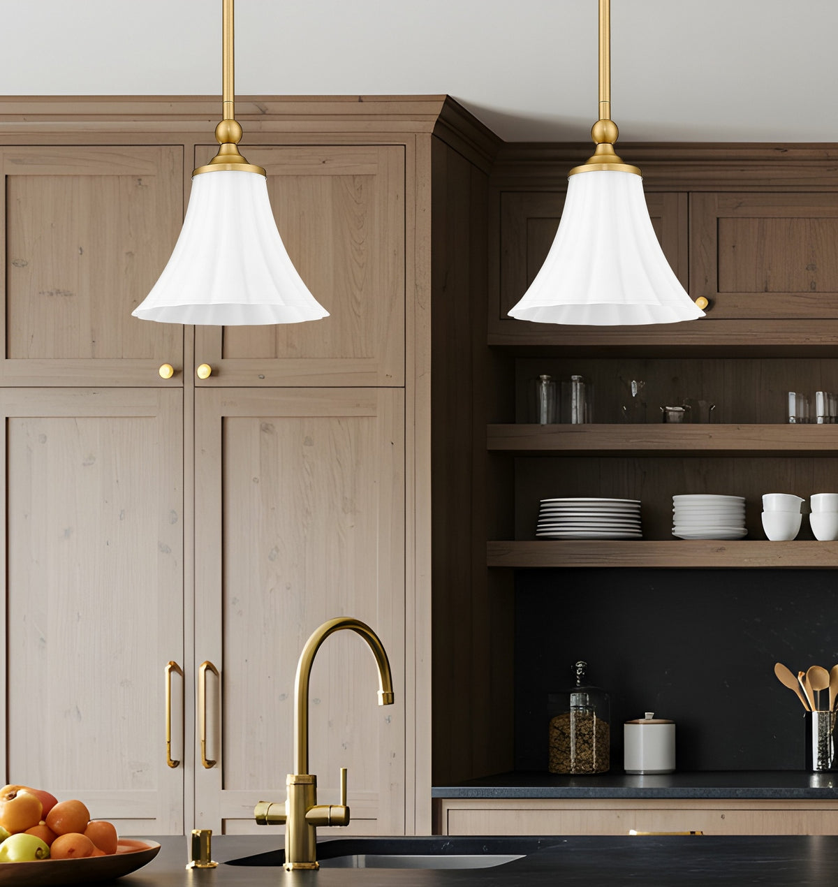 Mini-suspension Fleur Or moderne – vue 8