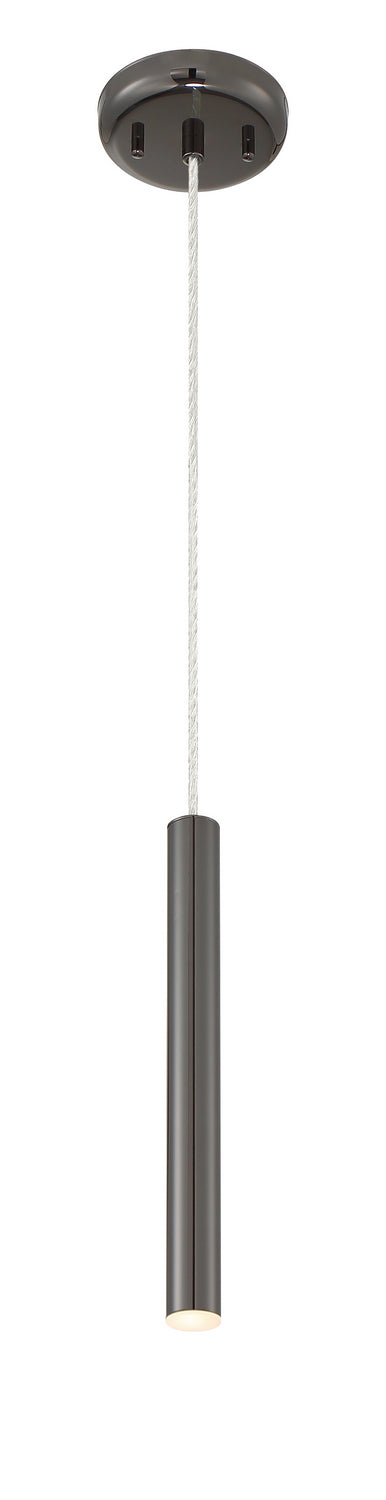 Mini-suspension Forest Câble coaxial argenté, Noir perle, 12" – Z-Lite