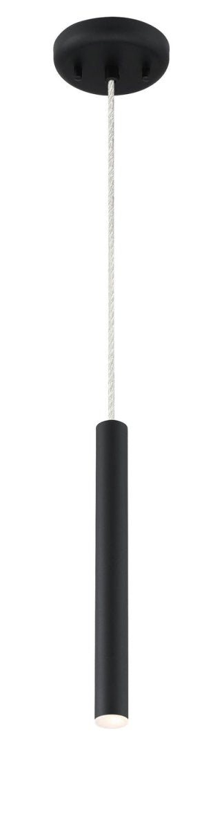 Mini-suspension Forest - Câble coaxial argenté Noir mat 12" by Z-Lite | Luminaires & cie